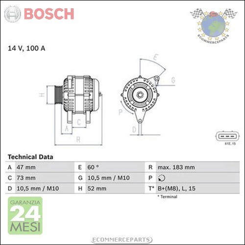 Alternatore bosch per - bmw, 3